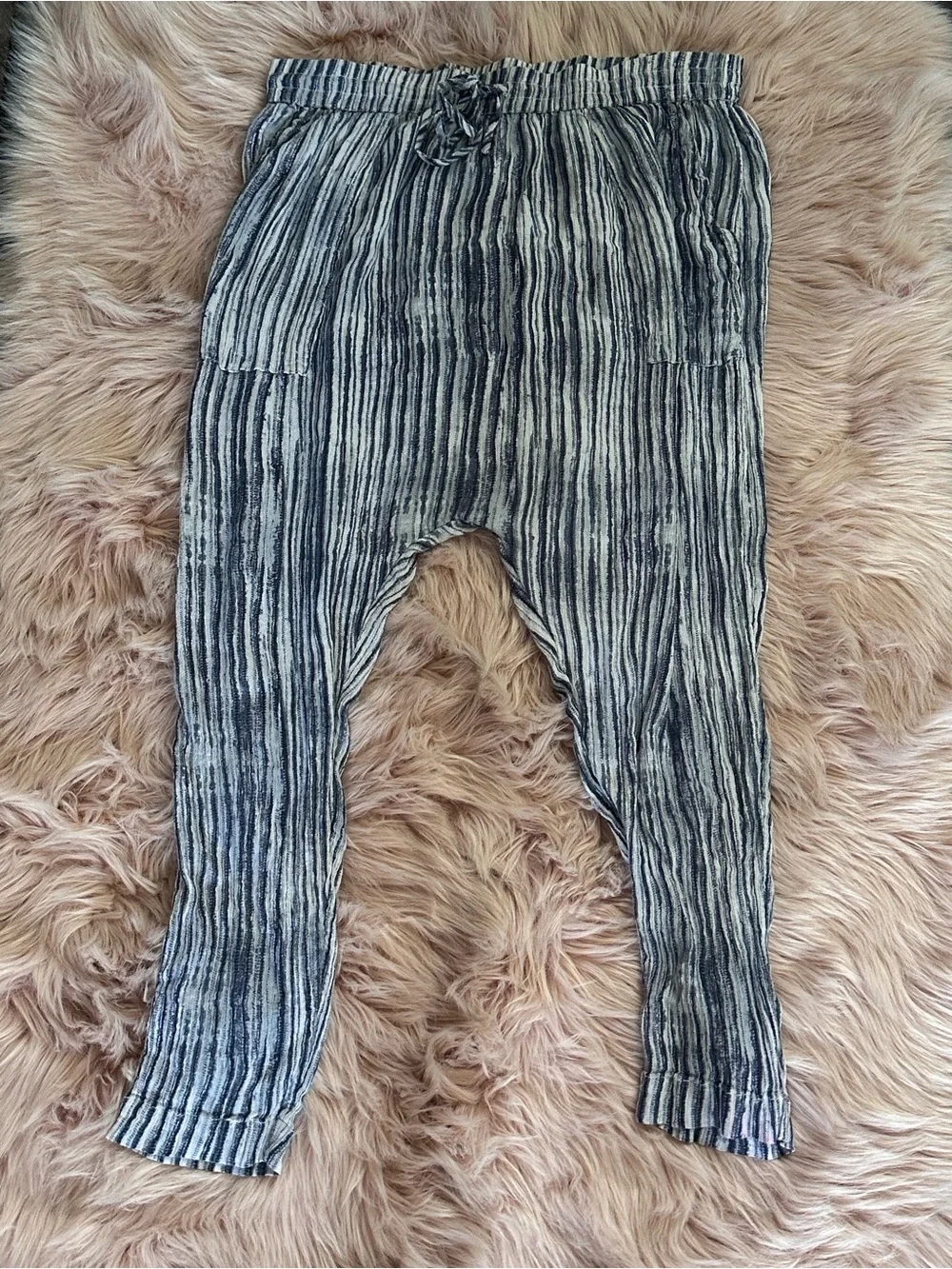 Free People Amanda drop Parachute Palazzo Pants Blue medium